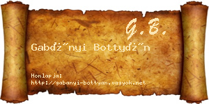 Gabányi Bottyán névjegykártya